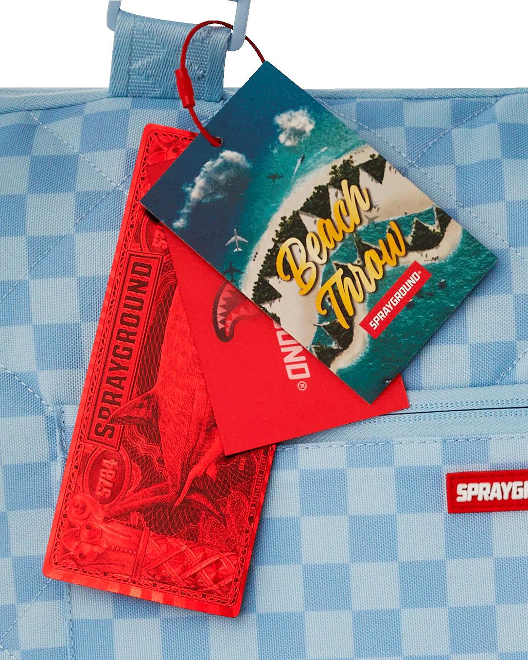 SHARK ISLAND PACKABLE BEACH MAT BLANKET WATER RESISTANT CONVERTIBLE TO