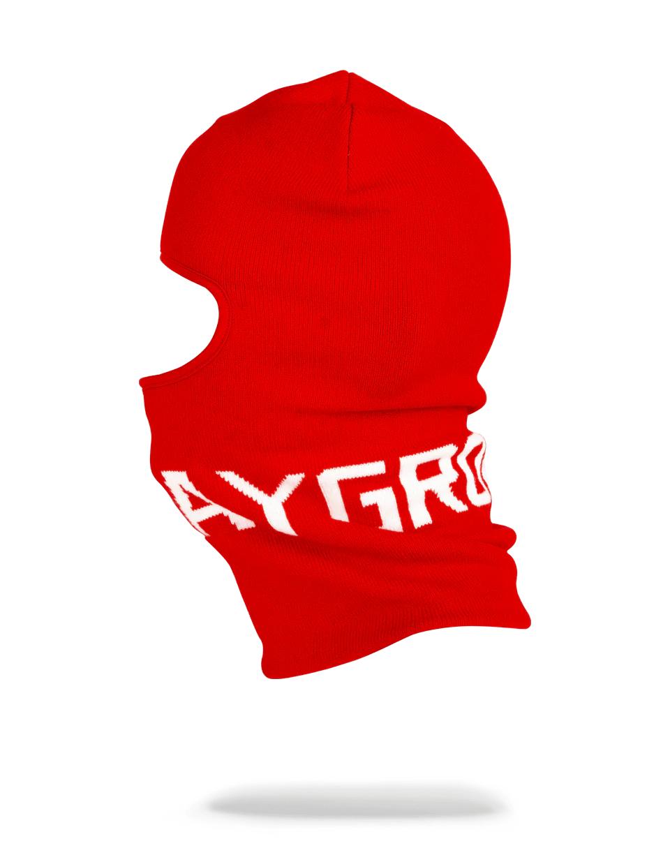 RED SPRAYGROUND LOGO SKI MASK