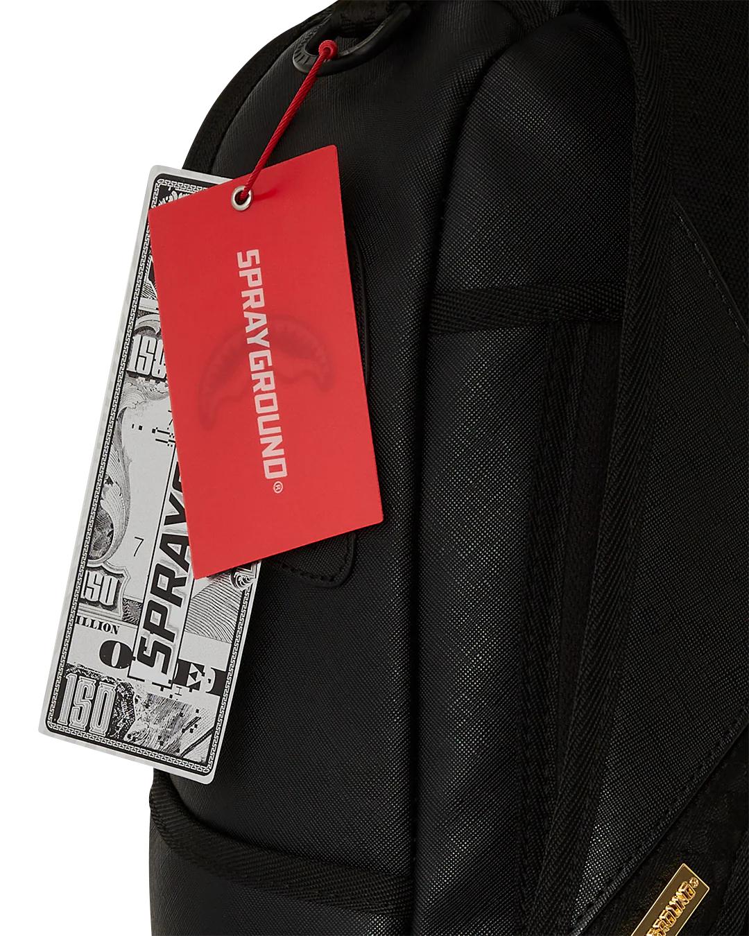 GOLD AND BLACK RACING STRIPES BACKPACK