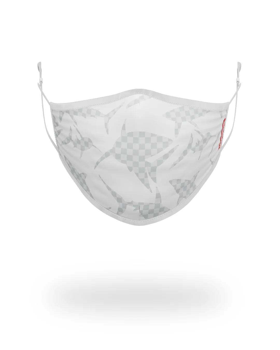 SHARK CHECK (WHITE) FACE MASK