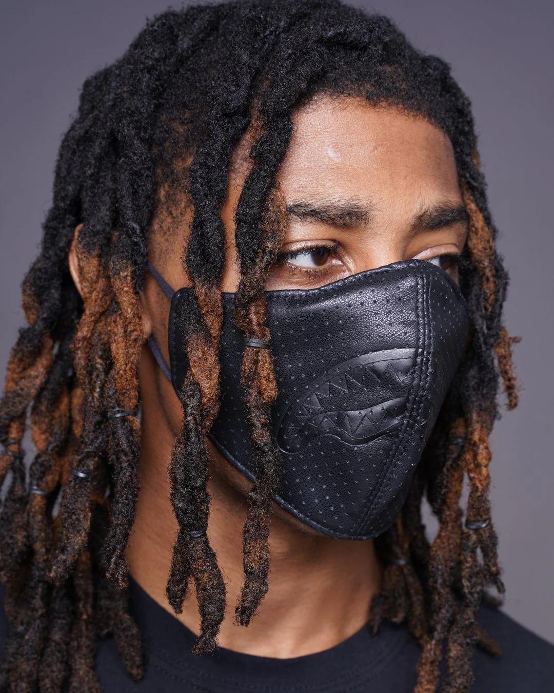 MIDNIGHT SHARK VEGAN LEATHER FACEMASK