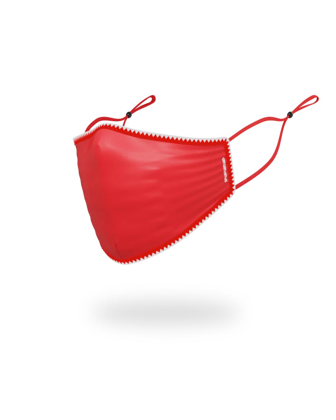 ADULT VERTICAL SHARK (RED) FORM-FITTING FACE MASK