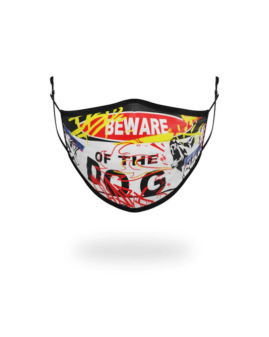 ADULT BEWARE OF THE DOG FORM-FITTING FACE MASK