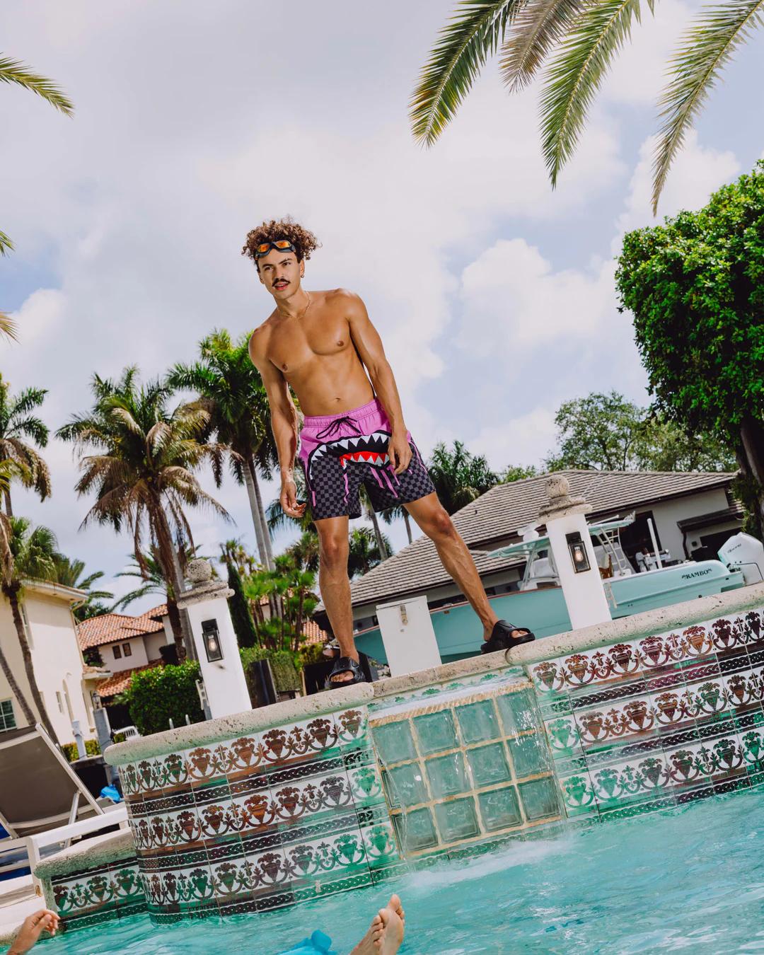 OCEAN DRIP CHECK SWIM SHORT