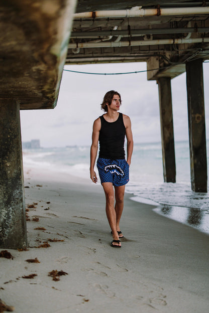 MIDNIGHT MAGIC SHARKS IN PARIS SWIM SHORTS