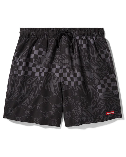 3AM CHECK SWIM SHORTS