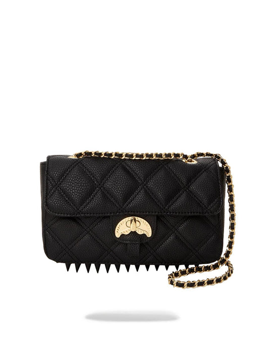 NOIR QUILT GOLD CHAIN SHARK HANDBAG
