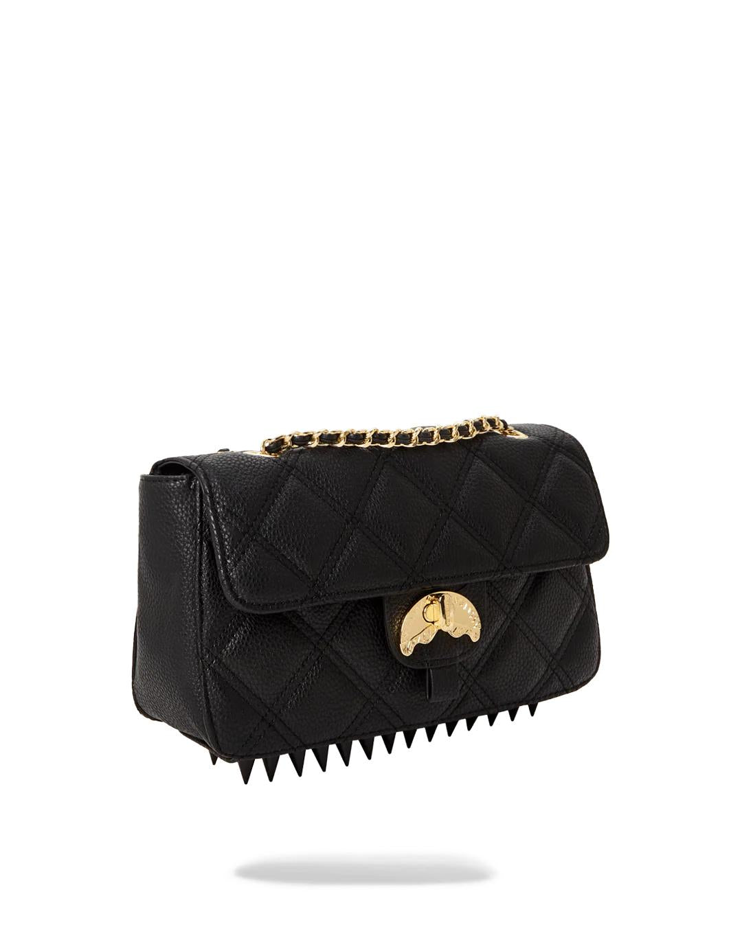 NOIR QUILT GOLD CHAIN SHARK HANDBAG