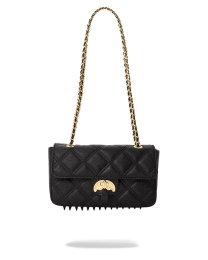 NOIR QUILT GOLD CHAIN SHARK HANDBAG