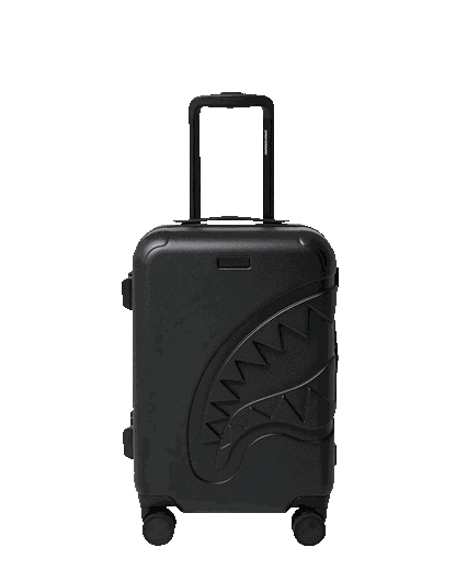 THE JOURNEY BEGINS SHARKITECTURE CARRY-ON LUGGAGE BLACK WITH EXTRA STI