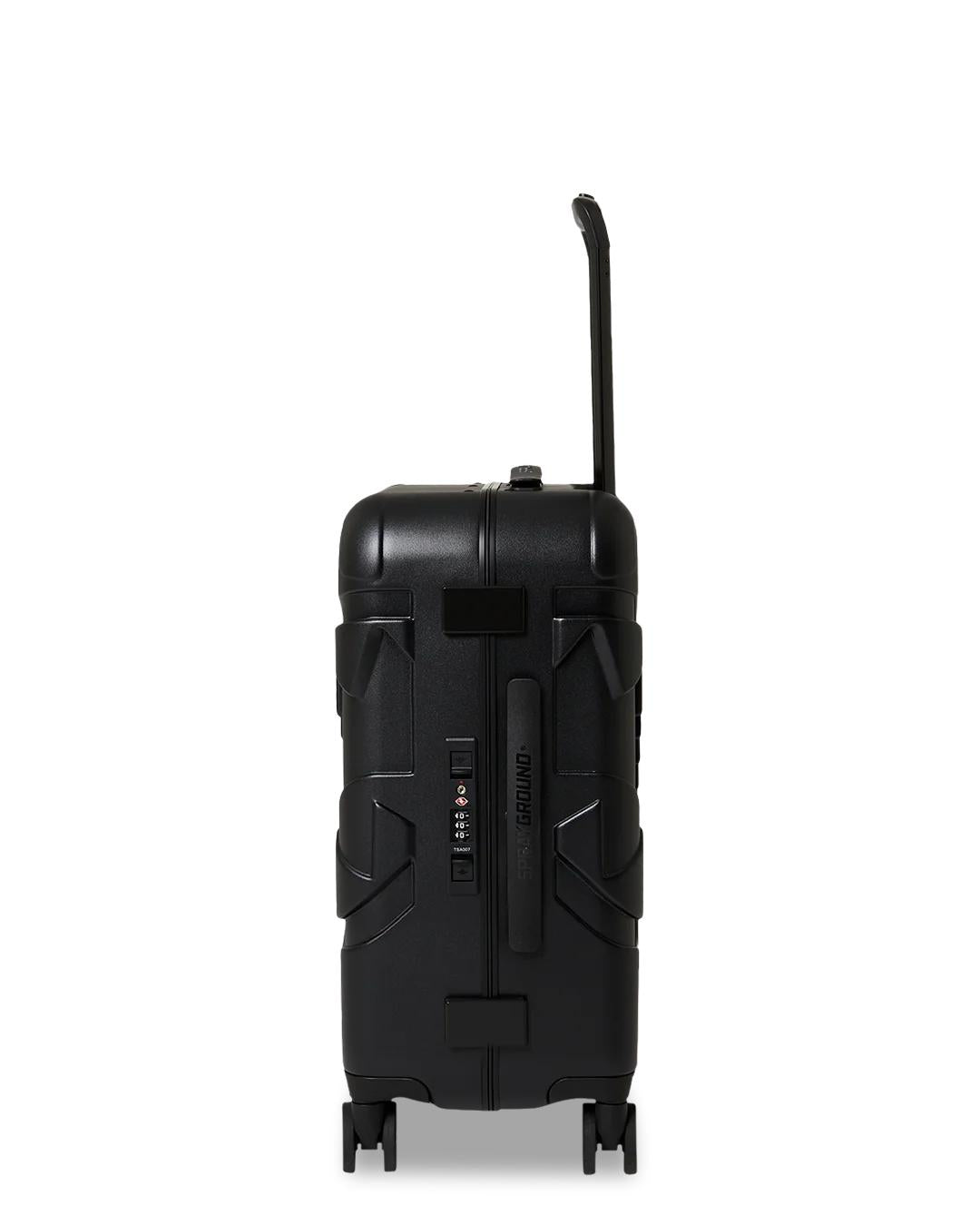 THE JOURNEY BEGINS SHARKITECTURE CARRY-ON LUGGAGE BLACK WITH EXTRA STI
