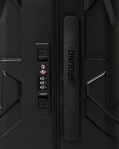 THE JOURNEY BEGINS SHARKITECTURE CARRY-ON LUGGAGE BLACK WITH EXTRA STI