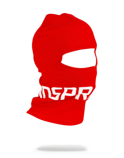 RED SPRAYGROUND LOGO SKI MASK