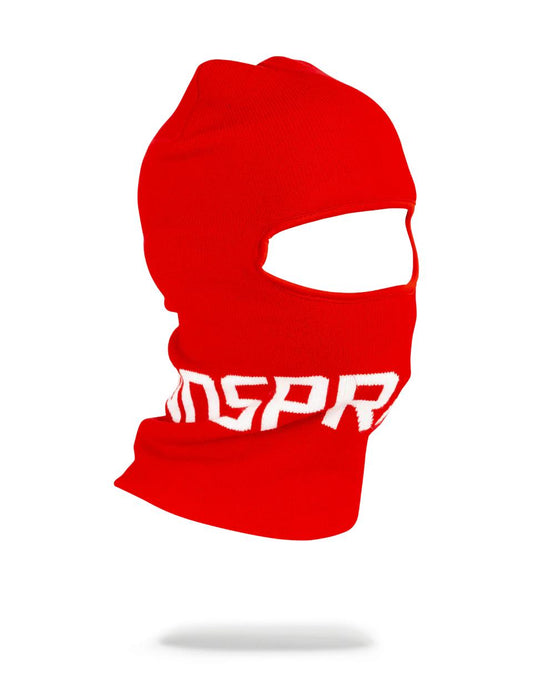 RED SPRAYGROUND LOGO SKI MASK