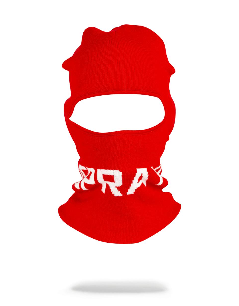 RED SPRAYGROUND LOGO SKI MASK