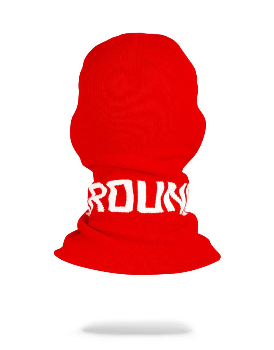 RED SPRAYGROUND LOGO SKI MASK