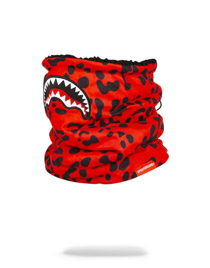 RED LEOPARD NECK WARMER