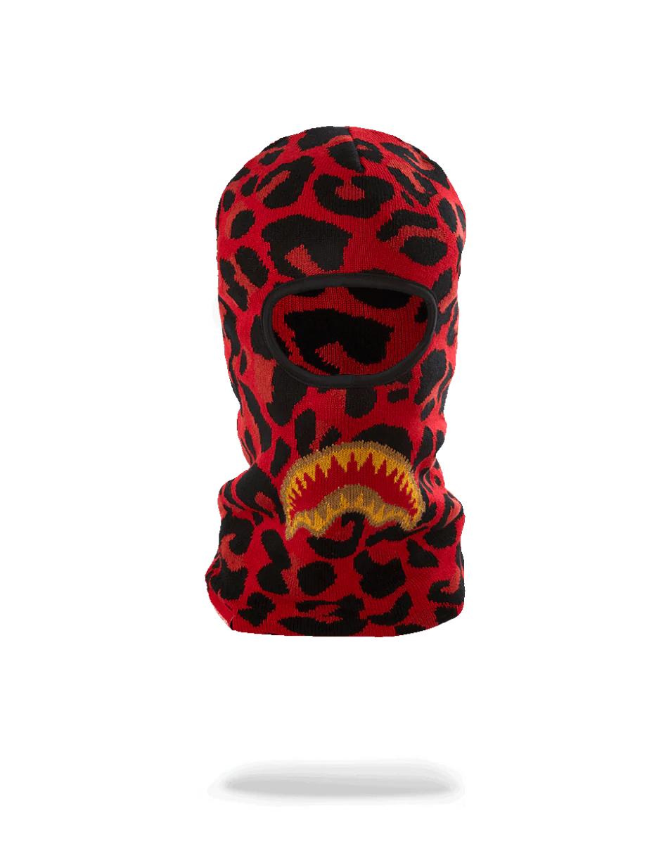 RED LEOPARD GOLD SHARK MOUTH SKI MASK