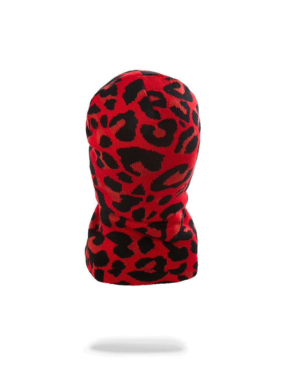 RED LEOPARD GOLD SHARK MOUTH SKI MASK