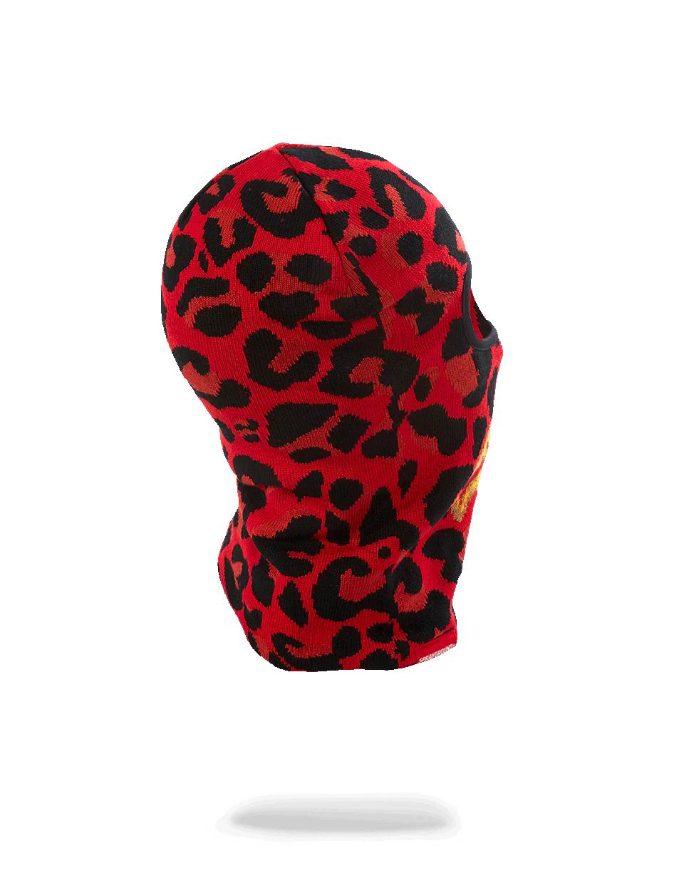 RED LEOPARD GOLD SHARK MOUTH SKI MASK