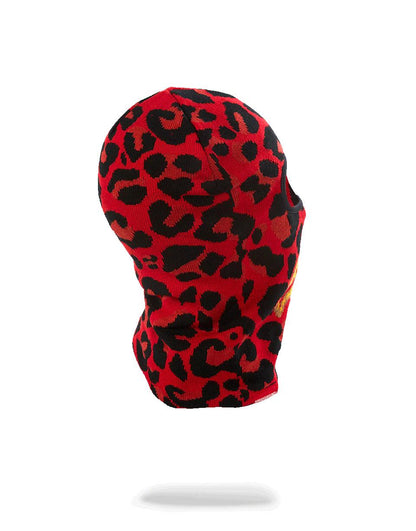 RED LEOPARD GOLD SHARK MOUTH SKI MASK