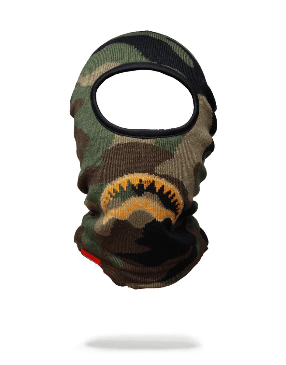 GOLD KNIT SHARK MOUTH SKI MASK