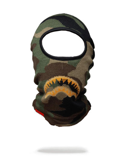 GOLD KNIT SHARK MOUTH SKI MASK