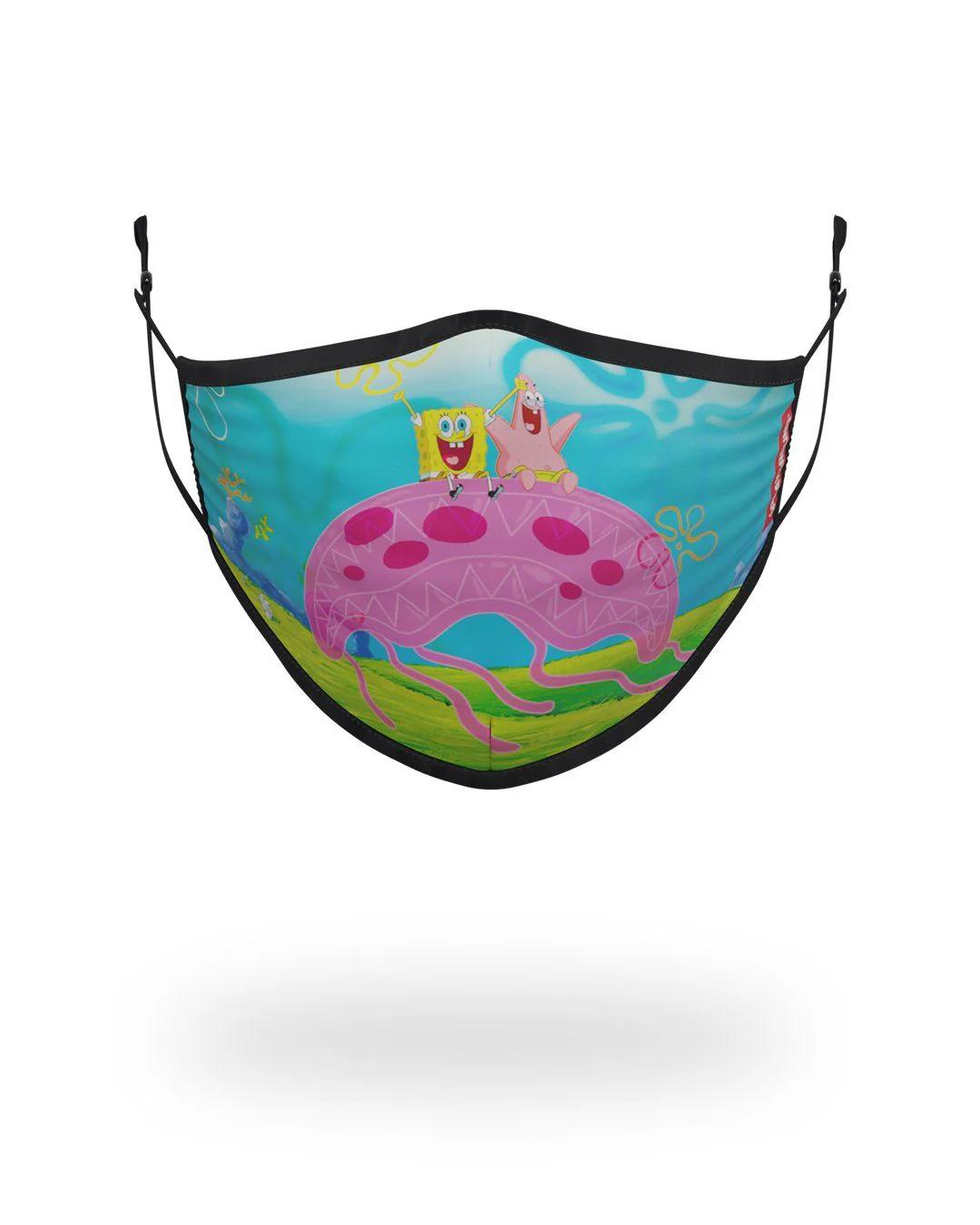ADULT SPONGEBOB JELLY SHARK FORM FITTING FACE-COVERING