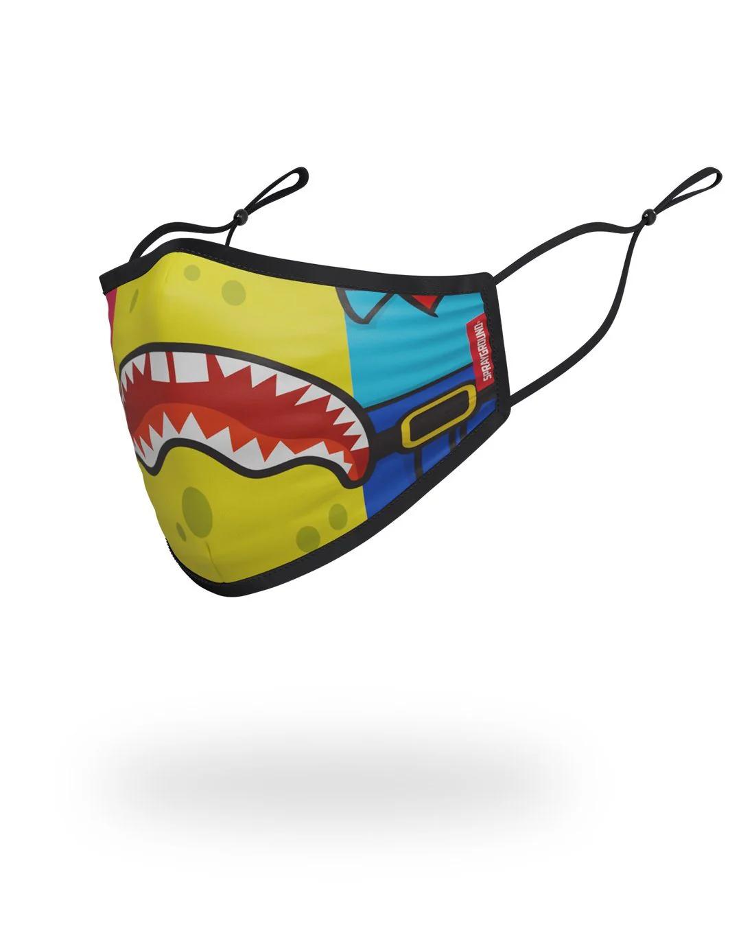 ADULT SPONGEBOB OG SHARK FORM FITTING FACE-COVERING