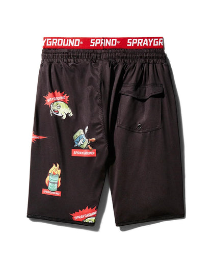 PATCH ALL-IN CORTO SWIM TRUNKS (BLACK)