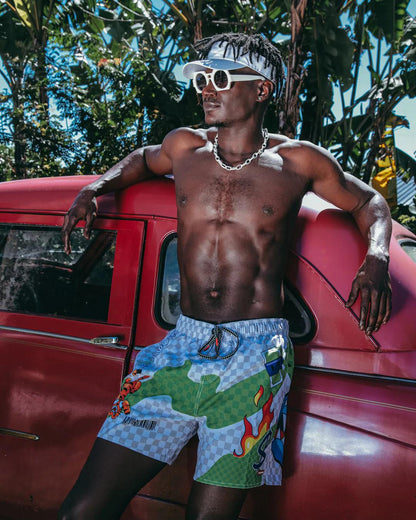 WTF ART SHOTO SWIM TRUNKS
