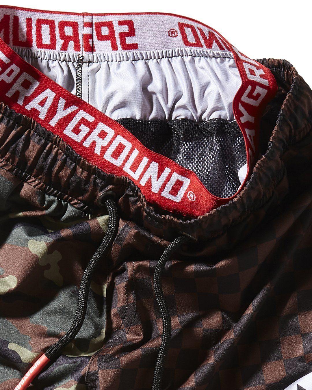 KIDS CHECKS & CAMO SWIM TRUNKS
