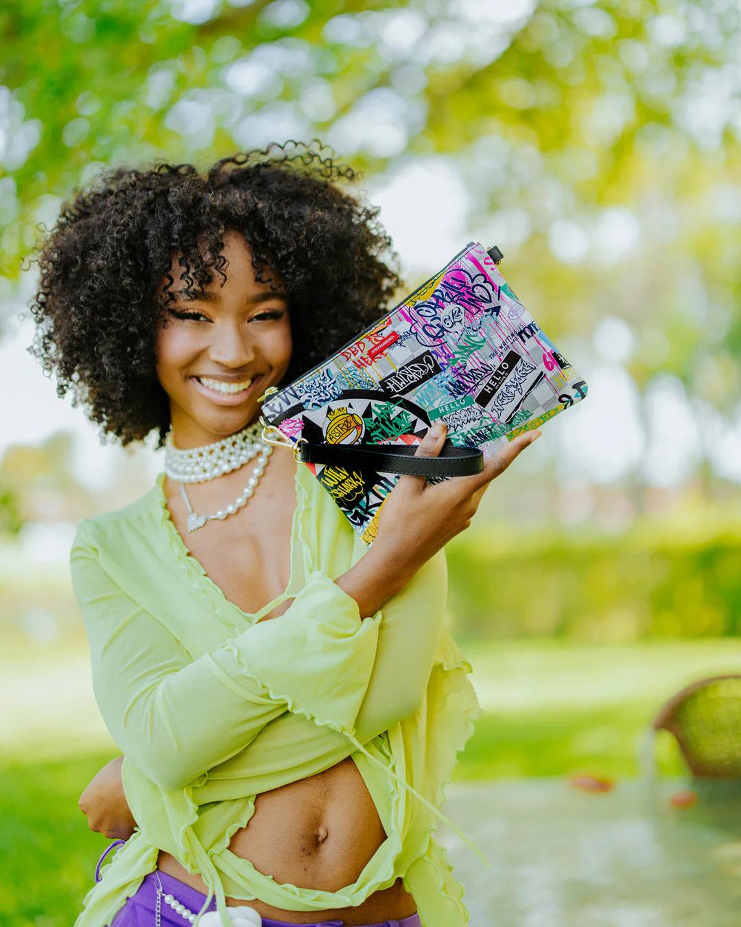 CREATE ANOTHER DAY CROSSOVER CLUTCH W/ SHOULDER STRAP