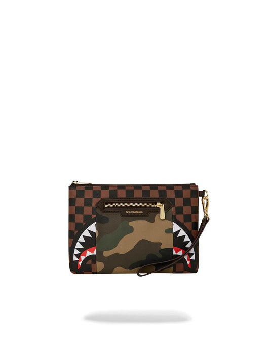 EXTERIOR GOLD ZIP POCKET SHARKS IN PARIS CROSSOVER CLUTCH