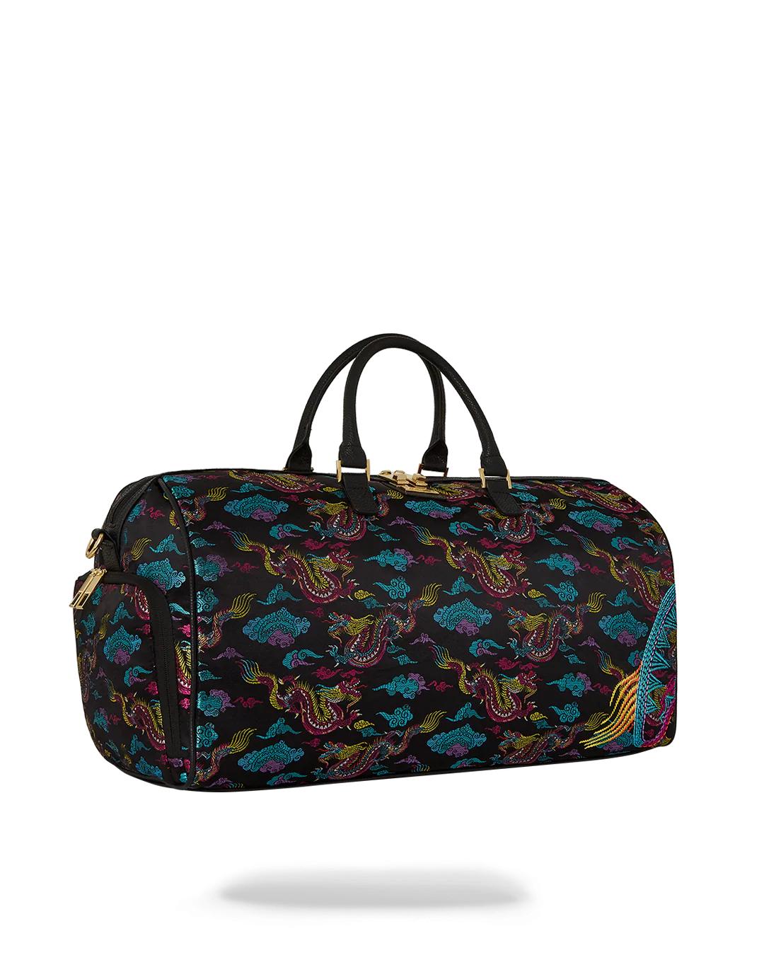 EMBROIDERED DRAGONS DUFFLE