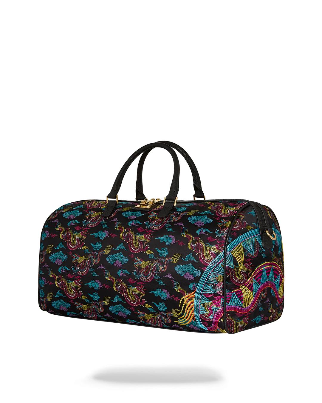 EMBROIDERED DRAGONS DUFFLE