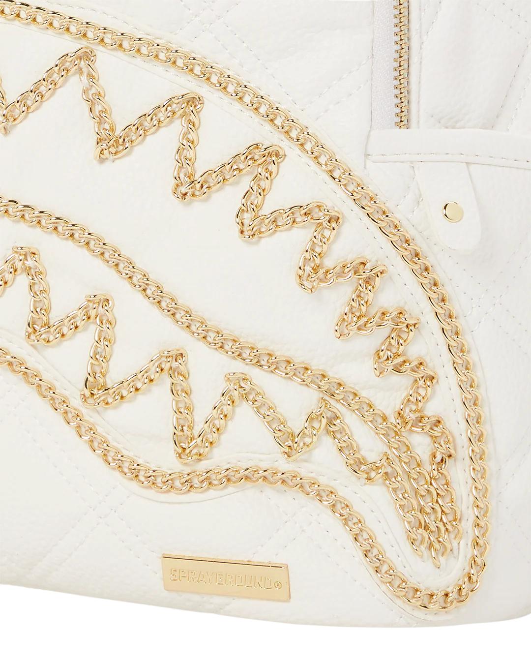 RIVIERA LE BLANC GOLD CHAIN SHARK SAVAGE BACKPACK