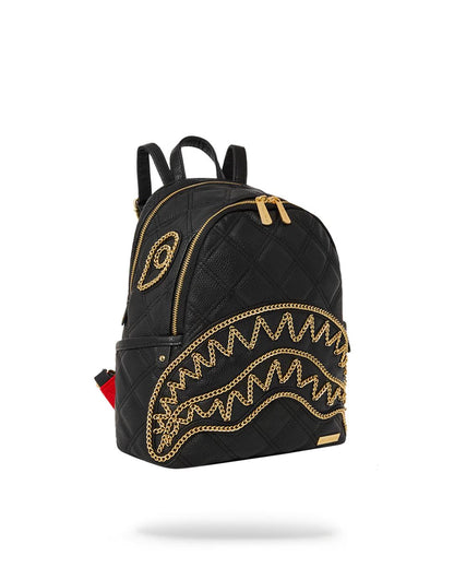 NOIR QUILT GOLD CHAIN SHARK SAVAGE BACKPACK