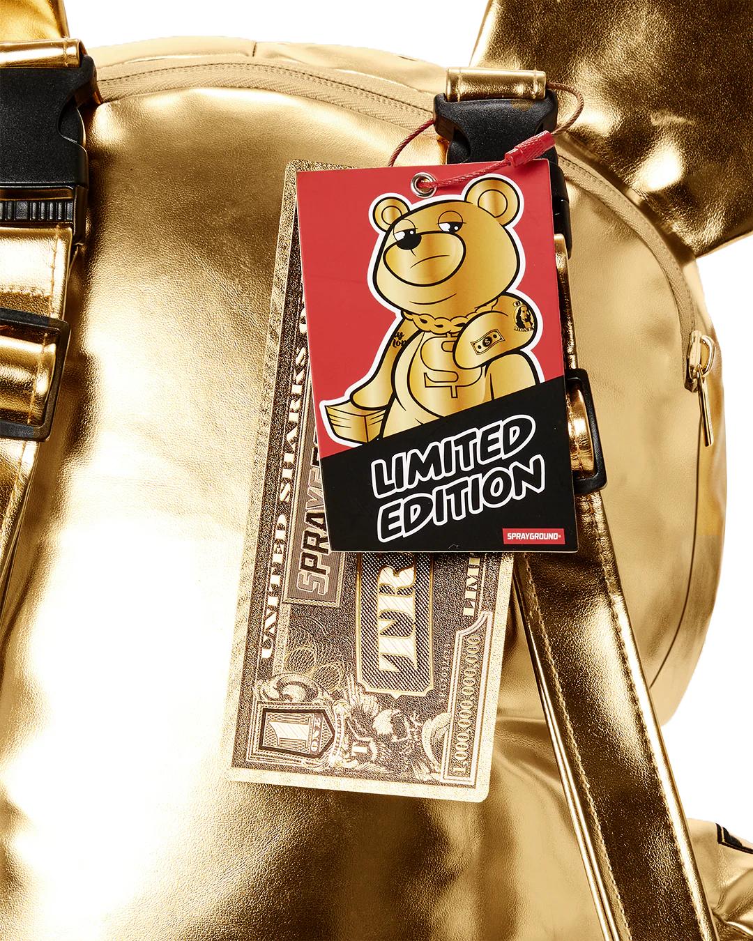 GOLD RUSH MONEYBEAR TEDDYBEAR BACKPACK