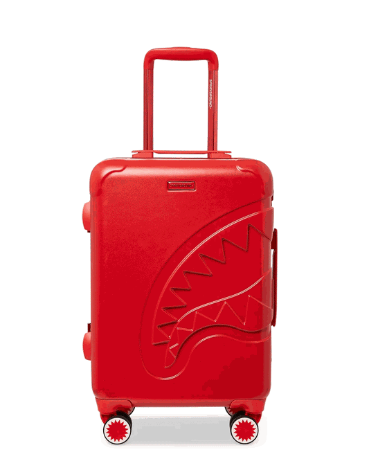 MOLDED SHARKITECTURE RED HARDSHELL CARRY-ON LUGGAGE