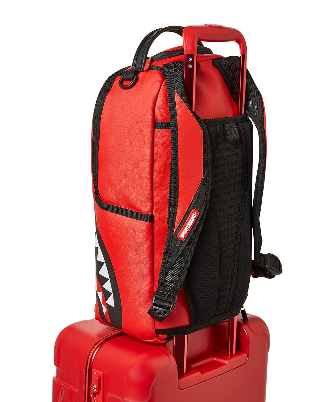 MOLDED SHARKITECTURE RED HARDSHELL CARRY-ON LUGGAGE