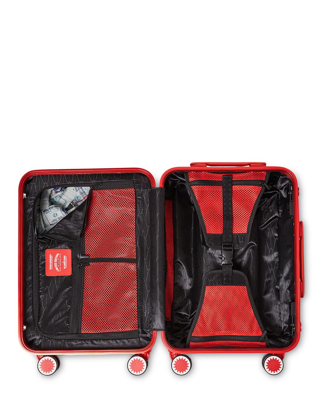 MOLDED SHARKITECTURE RED HARDSHELL CARRY-ON LUGGAGE