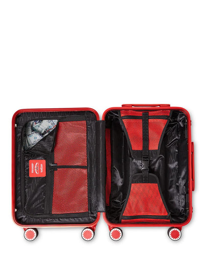 MOLDED SHARKITECTURE RED HARDSHELL CARRY-ON LUGGAGE