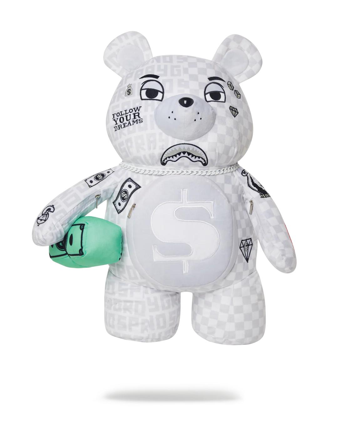 SPLIT THE CHECK (PEARL) MONEYBEAR TEDDYBEAR BACKPACK