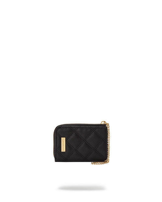 NOIR QUILT GOLD CHAIN SHARK WALLET