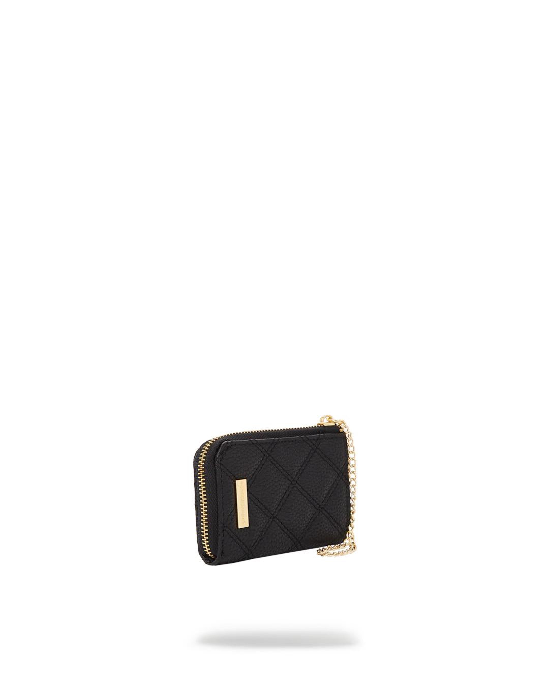 NOIR QUILT GOLD CHAIN SHARK WALLET