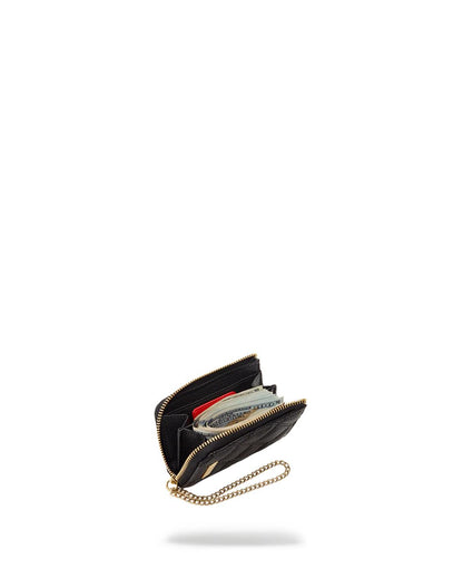 NOIR QUILT GOLD CHAIN SHARK WALLET