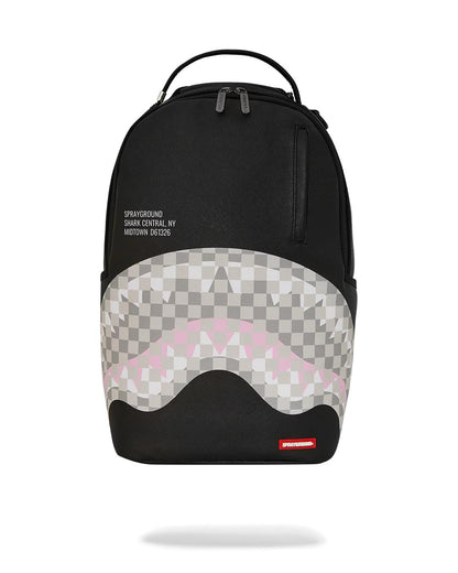 SHARK CENTRAL CREAM BLACK CHECK BACKPACK