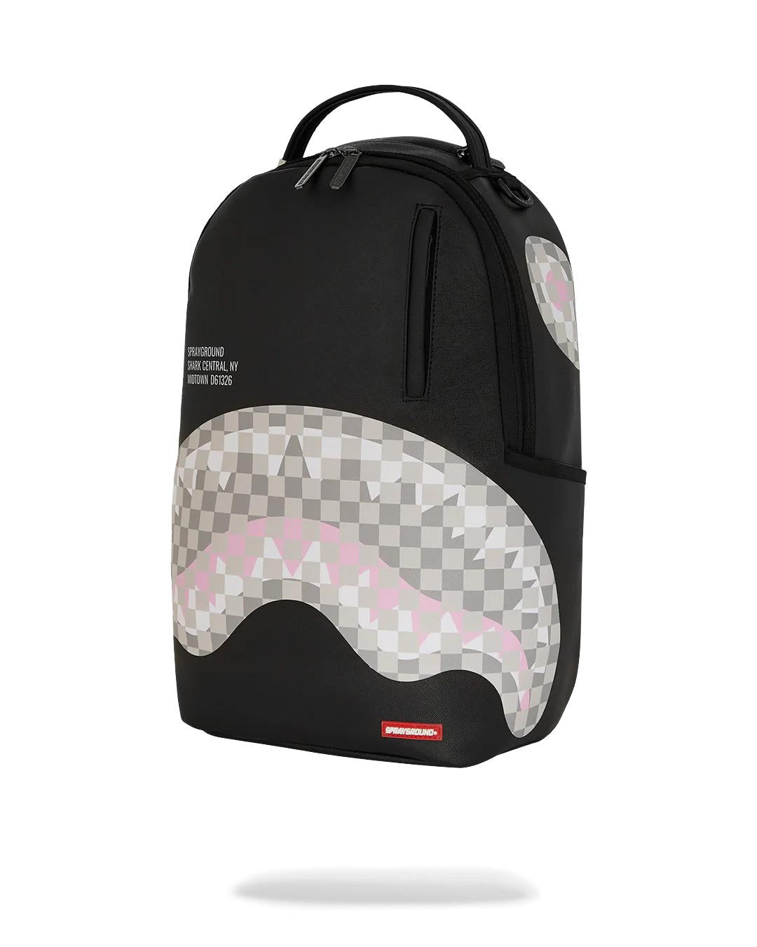 SHARK CENTRAL CREAM BLACK CHECK BACKPACK