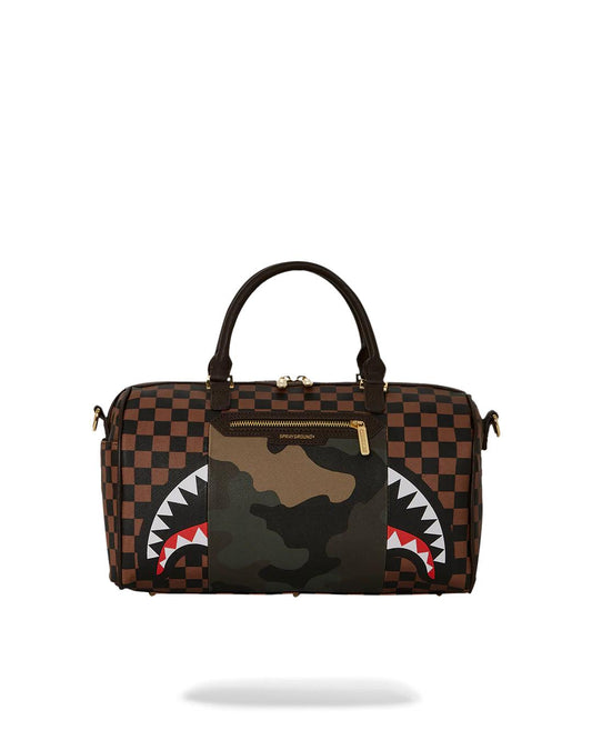 EXTERIOR GOLD ZIP POCKET SHARKS IN PARIS MINI DUFFLE